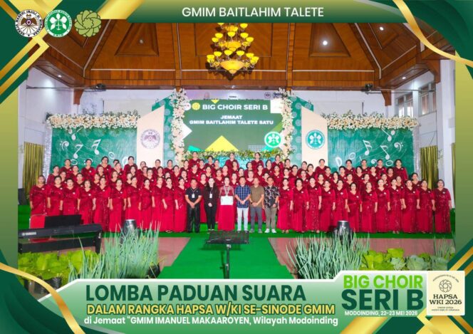 
					Tim Paduan Suara WKI Baitlahim Talete Satu Sabet Predikat Gold Champion di HAPSA WKI 2026